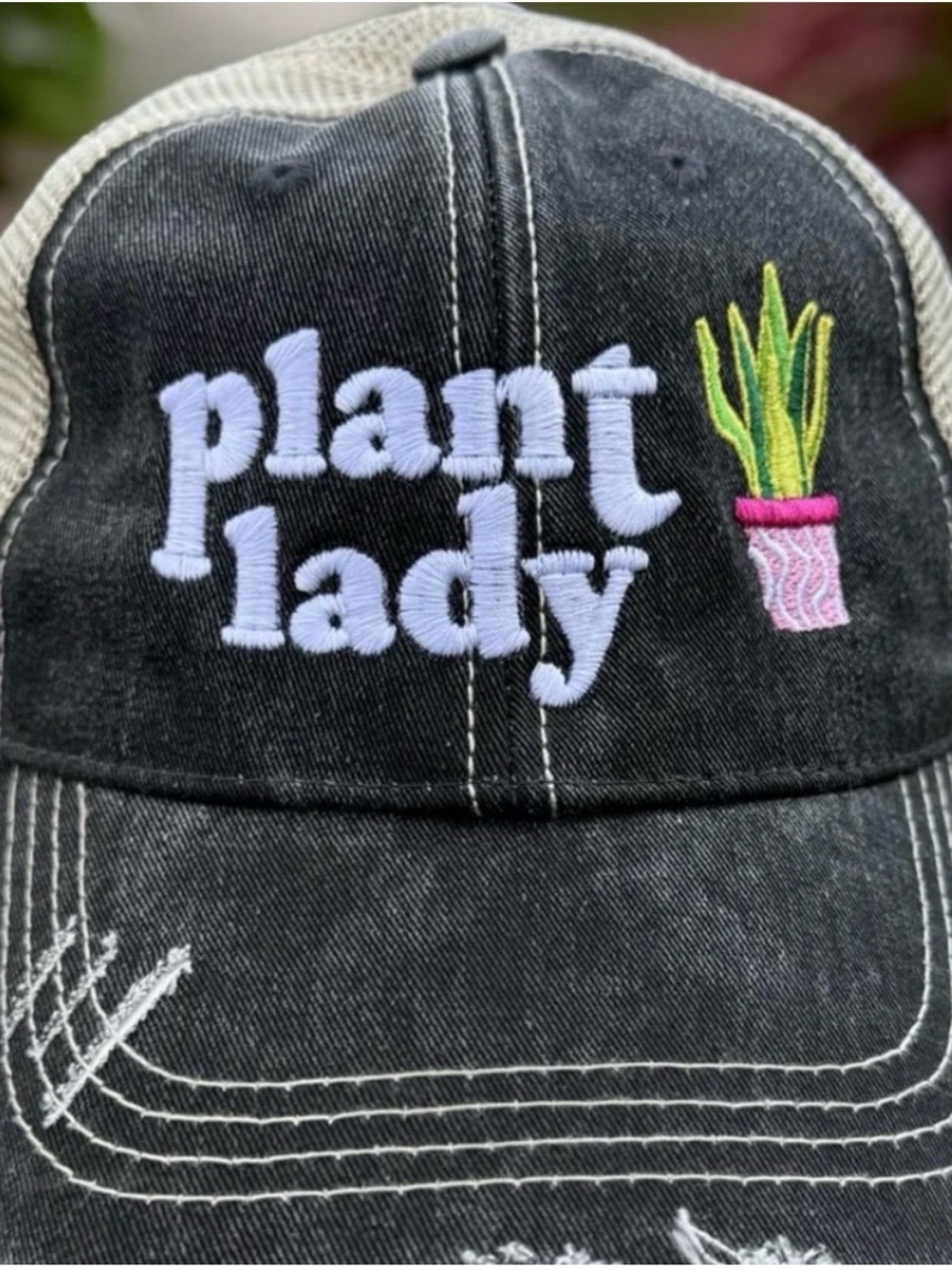 NWT Katydid Black and Tan Women’s Trucker Hat PLANT LADY